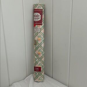 Vintage Magic Cover roll vinyl contact paper peaches pink argyle vinyl paper